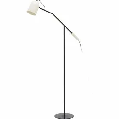 Cheapest 👍 Renwil Osterberg 1-Light Modern Metal Floor Lamp In Black & Ivory 🥰 -Henn&Hart shop 2634415 1 L