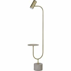 Discount 😀 Renwil Tirana 1-Light Modern Iron Metal & Concrete Floor Lamp In Brass 😉 -Henn&Hart shop 2634441 1 L