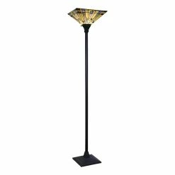 Outlet โค๏ธ Chloe Lighting Mission Kinsey 1-Light Metal Torchiere Floor Lamp In Black Bronze ๐ฏ