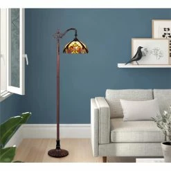 Wholesale 🎁 Chloe Lighting Victorian Adia 1-Light Metal Reading Floor Lamp In Dark Bronze 🛒 -Henn&Hart shop 2637721 1 L