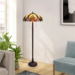Wholesale 🧨 Chloe Lighting Victorian Adia 2-Light Metal Floor Lamp In Dark Bronze 🔥 -Henn&Hart shop 2637723 1 L