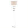 Hot Sale 🎉 Safavieh Pippa Crystal Glass Globe Floor Lamp With White Shade ❤️ -Henn&Hart shop 446790 L