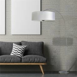 Promo 😀 Yosemite Home Decor 1 Light Arc Floor Lamp In Satin Steel 🔔 -Henn&Hart shop 486000 6 L